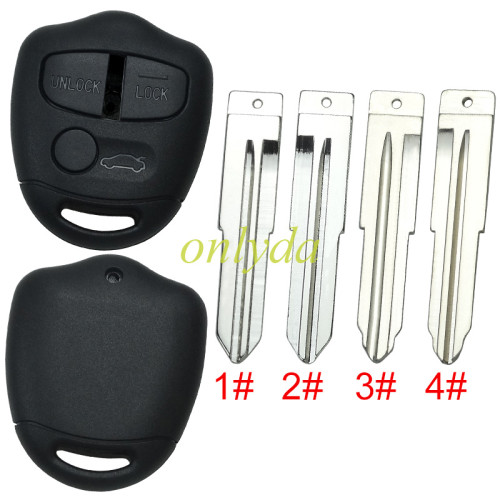 For Mitsubish 3 button remote key blank , without bagde , pls choose blade