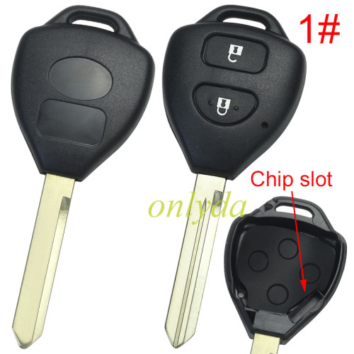 For Toyota  remote key shell with Toy47 blade with badge , pls choose button model
