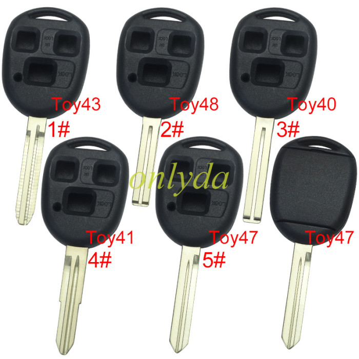 【Super Stronger GTL shell  】Toyota upgrade 3 button key shell without badge,pls choose blade model
