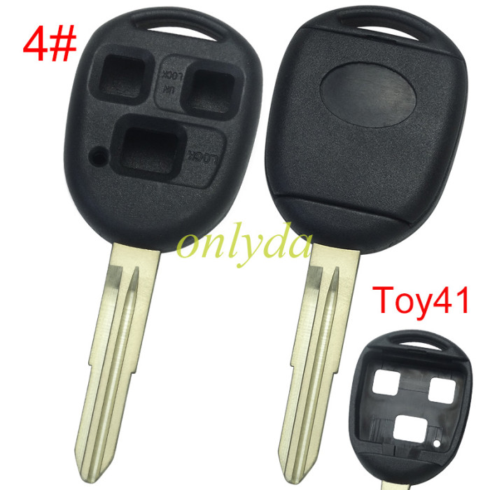 Super Stronger GTL shell  Toyota upgrade 3 button key shell with badge,pls choose blade model
