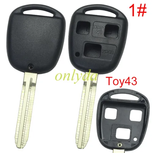 For Toyota 3 Button Remote key blank without badge, pls choose blade model