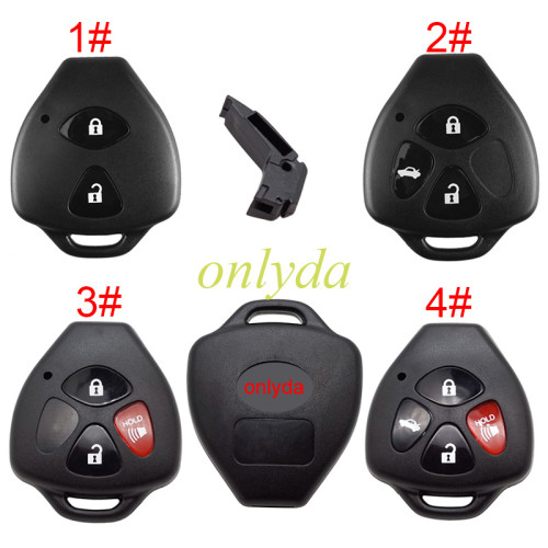 Remote Key Shell Fit For Toyota Without Blade with badge , pls choose button model