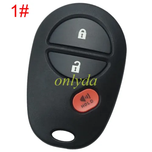 For Toyota  remote key shell, pls choose button model