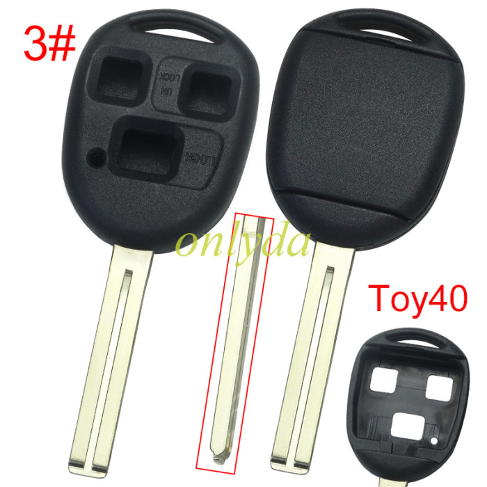 【Super Stronger GTL shell  】Toyota upgrade 3 button key shell without badge,pls choose blade model