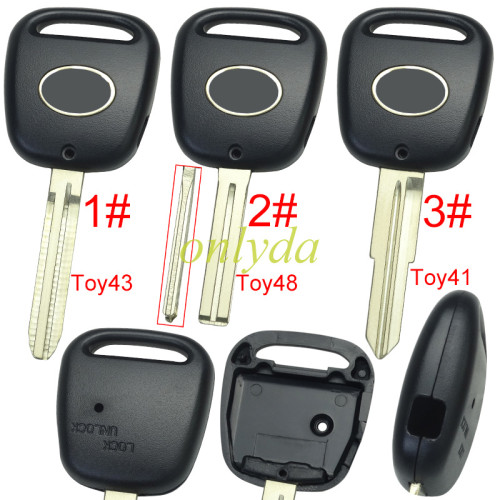 For Toyota 1 button remote key with light hole with badge,pls choose blade model