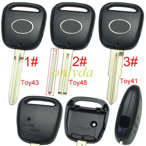 For Toyota 1 button remote key with light hole with badge,pls choose blade model