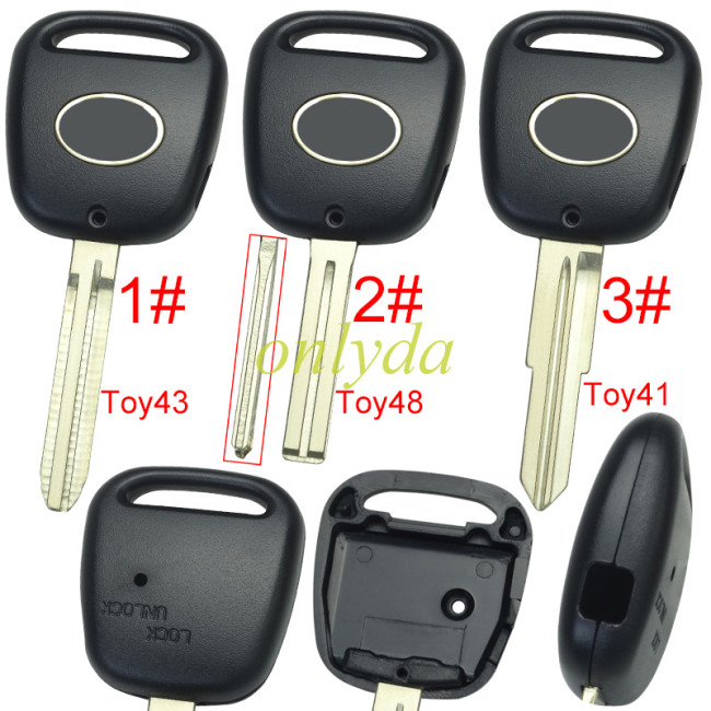 For Toyota 1 button remote key with light hole with badge,pls choose blade model