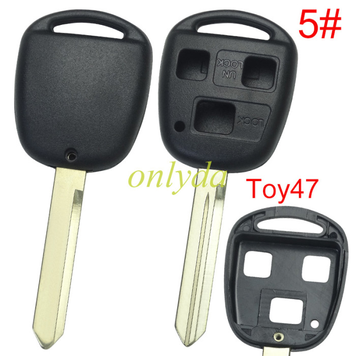 For Toyota 3 Button Remote key blank without badge, pls choose blade model