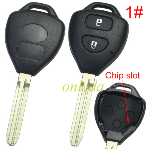 For Toyota  remote key shell with Toy43 blade with badge , pls choose button model