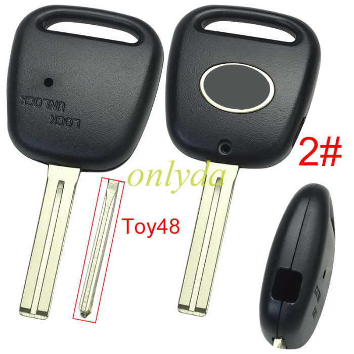 For Toyota 1 button remote key with light hole with badge,pls choose blade model