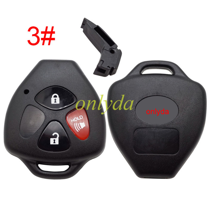 Remote Key Shell Fit For Toyota Without Blade with badge , pls choose button model