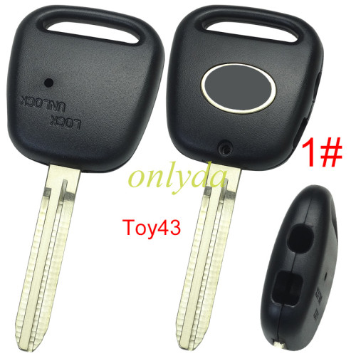 For Toyota 2 button remote key with light hole with badge, pls choose blade model