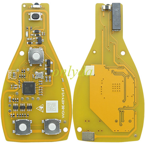 Free shipping 5pcs/lot Xhorse VVDI 3 button remote Key  for Mercedes-Benz Yellow Color board without point 434mhz