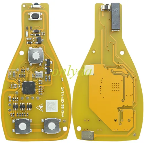 Free shipping 5pcs/lot Xhorse VVDI 3 button remote Key  for Mercedes-Benz Yellow Color board without point 434mhz