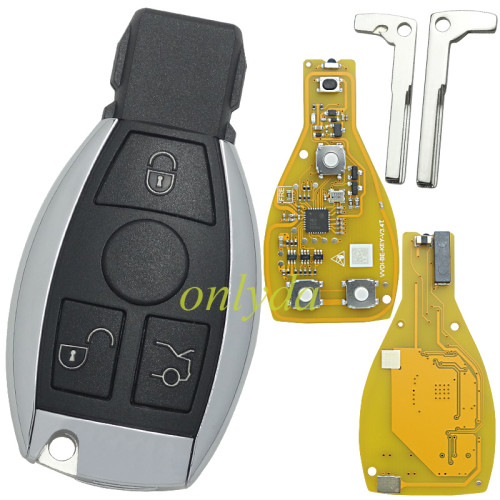 Free shipping 5pcs/lot Xhorse VVDI 3 button remote Key  for Mercedes-Benz Yellow Color board without point 434mhz
