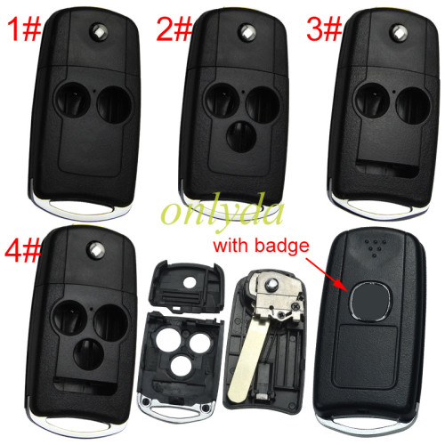 For Acura   Flip Rmote Key shell & HON66 blade with badge place,please choose the button type