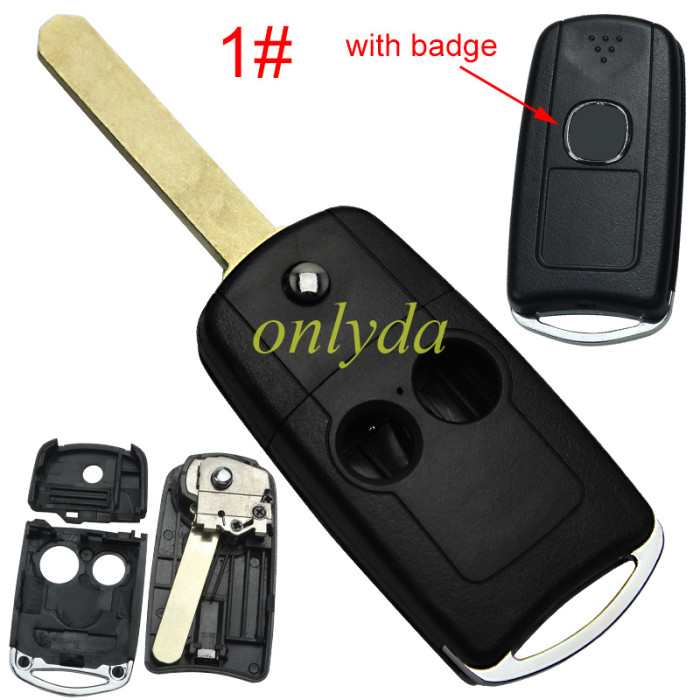 For Acura   Flip Rmote Key shell & HON66 blade with badge place,please choose the button type
