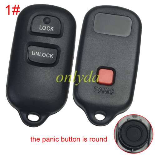 For Toyota remote  key blank the panic button is round,pls choose button model