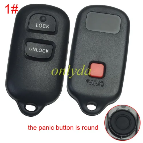 For Toyota remote  key blank the panic button is round,pls choose button model