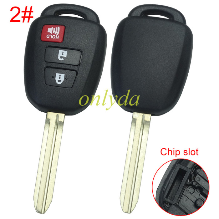 Super Stronger GTL shell  Toyota  remote key blank with Toy43 blade without logo place, pls choose the button