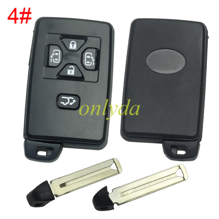 For Toyota  remote key shell with Black square  with key blade with badge , pls choose button model