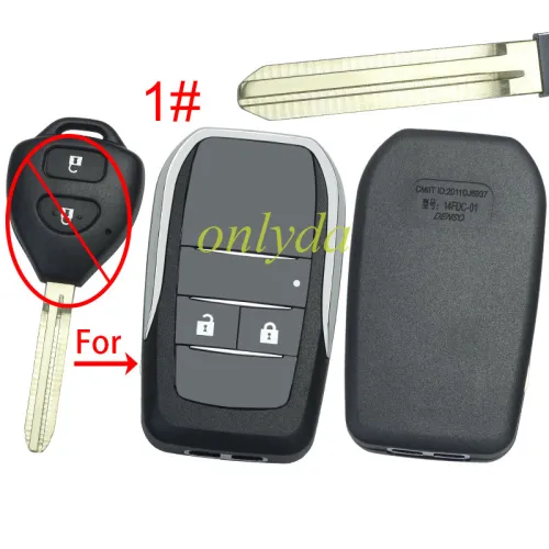 For Toyota  modified key shell with TOY 43 blade without badge，pls choose button model