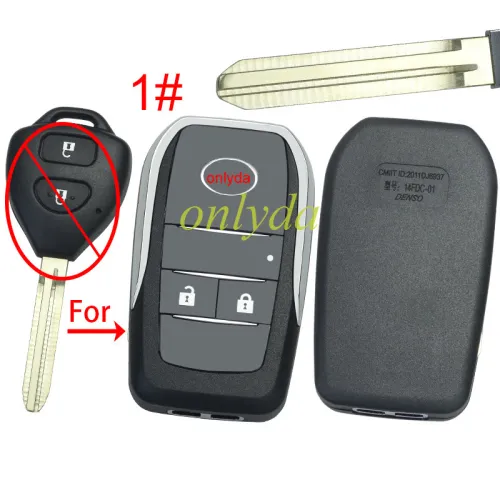 For Toyota  modified key shell with TOY 43 blade with badge，pls choose button model