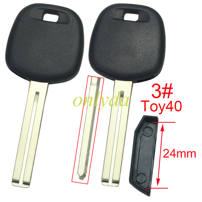 For Toyota transponder key blank  with blade,wihtout badge  Soft plastic handle,1# Toy43 ,2#Toy48,3#Toy40 ,pls choose blade model