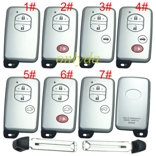 For Toyota  remote key shell with badge with blade , pls choose button model .