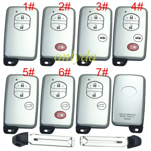 For Toyota  remote key shell with badge with blade , pls choose button model .
