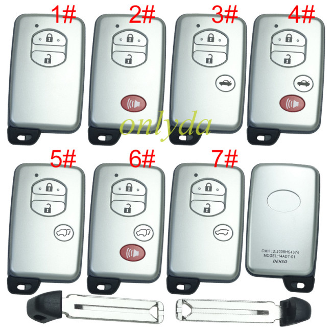 For Toyota  remote key shell with badge with blade , pls choose button model .