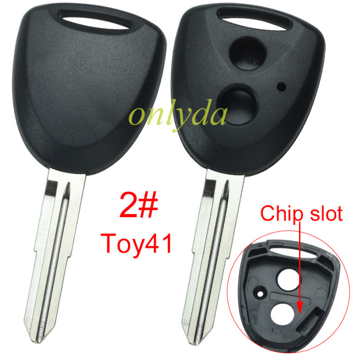 For Toyota 2 button remote key shell with  blade without badge  used for FT ,  1#Toy43, 2#Toy41, 3#Toy47 pls choose blade model