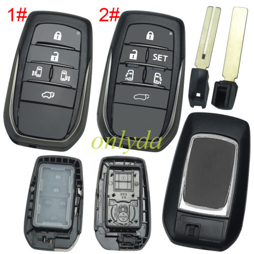 For Toyota  remote key blank  with TOY12 blade without badge,The back is a badge cover， toyota-B63F 13 types of logo back cover to choose, pls choose button model