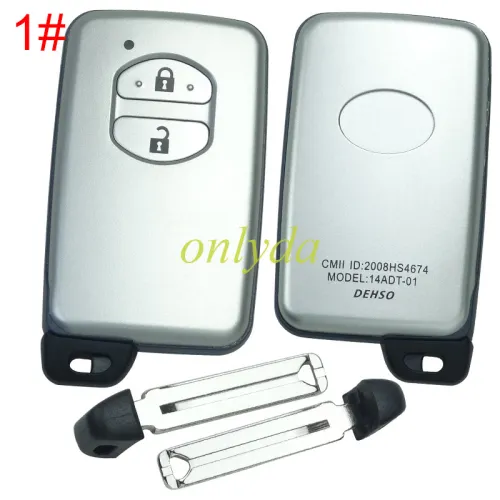 For Toyota  remote key shell with badge with blade , pls choose button model .