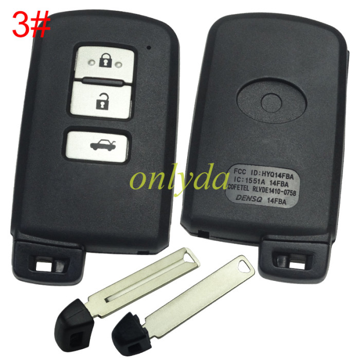 For Toyota  remote key shell with blade with badge ,the button is square and white, pls choose button model
