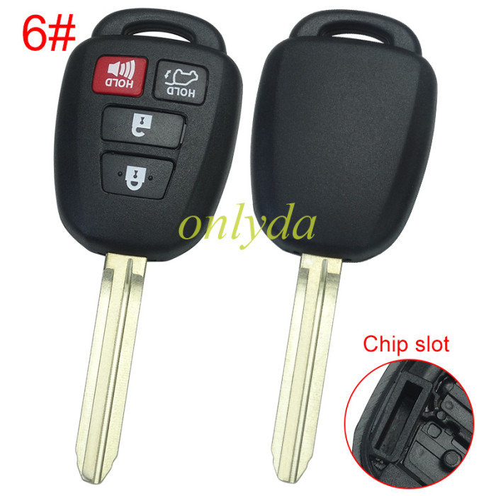 Super Stronger GTL shell  Toyota  remote key blank with Toy43 blade without logo place, pls choose the button