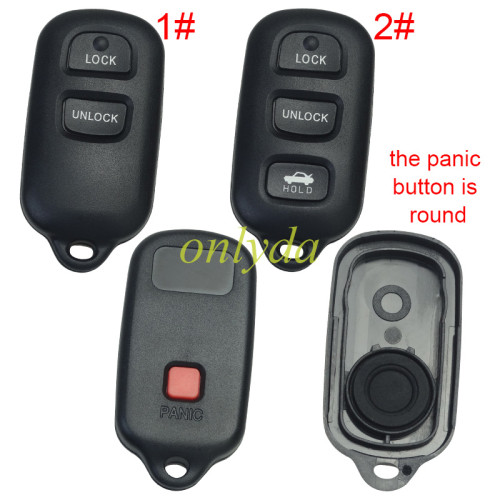 For Toyota remote  key blank the panic button is round,pls choose button model