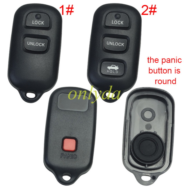 For Toyota remote  key blank the panic button is round,pls choose button model