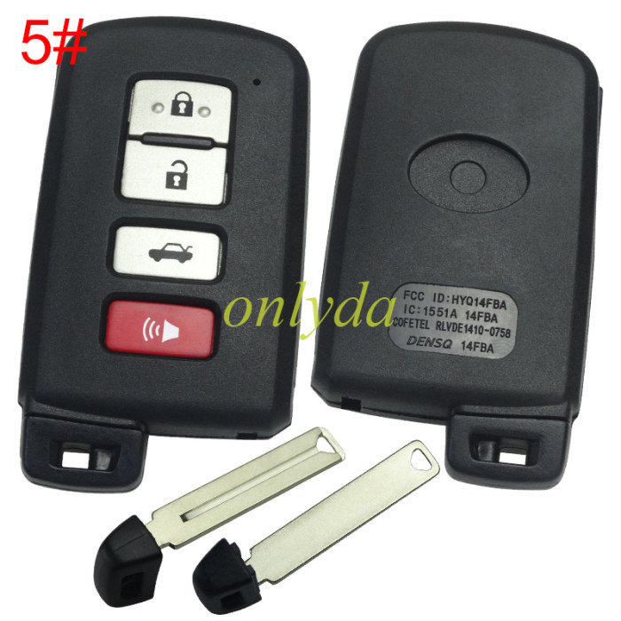 For Toyota  remote key shell with blade with badge ,the button is square and white, pls choose button model
