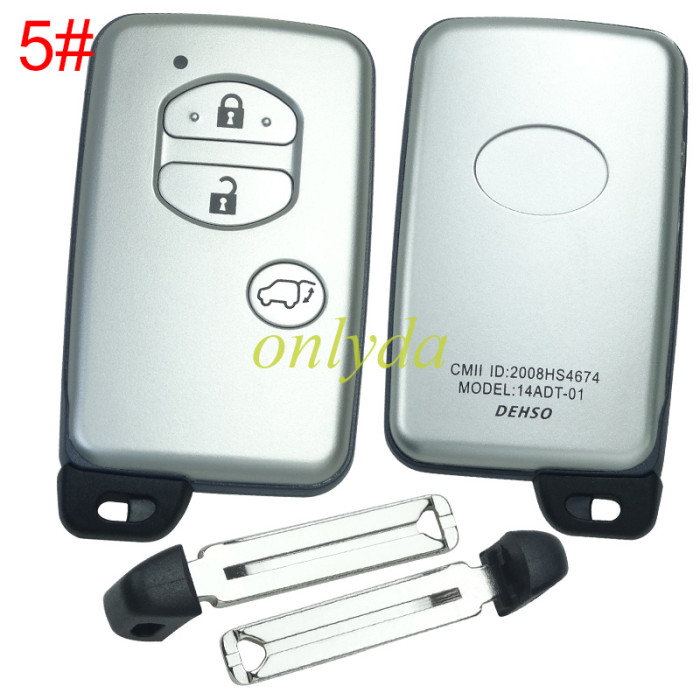 For Toyota  remote key shell with badge with blade , pls choose button model .