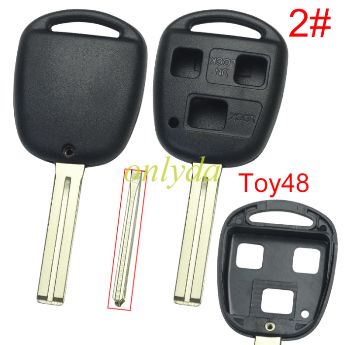 For Lexus 3 Button Remote key blank without badge, pls choose blade model