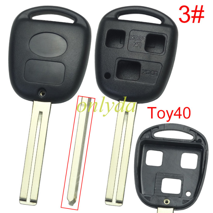 For Lexus 3 Button Remote key blank with badge, pls choose blade model
