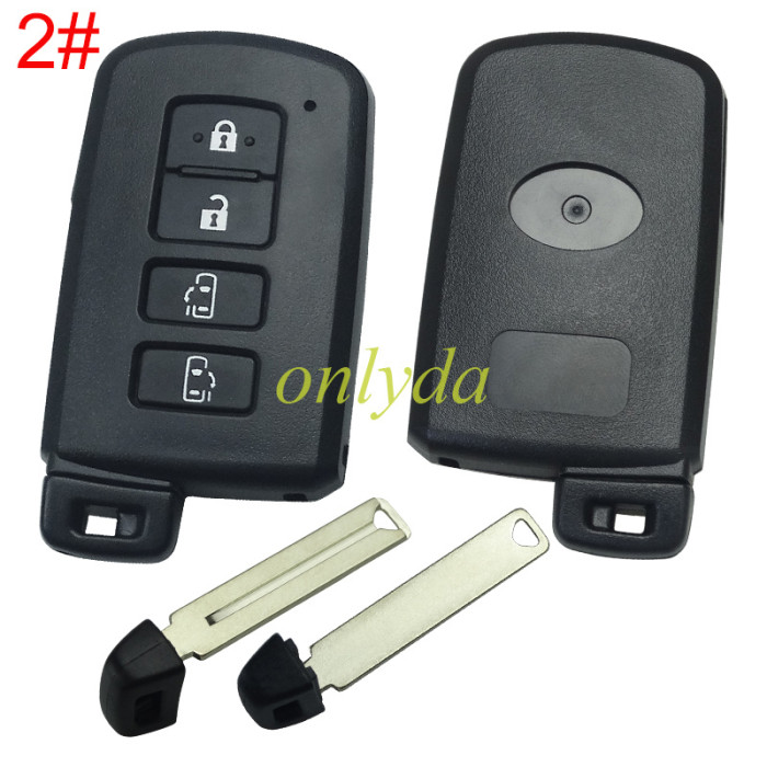 For Toyota  remote key shell ,the button is square with blade with badge , pls choose button model