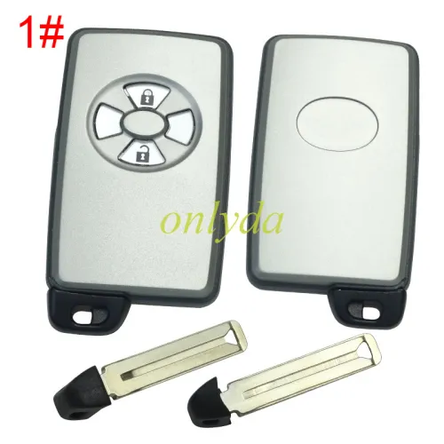 For Toyota  remote key shell with Silver Round Button with key blade with badge, pls choose button model