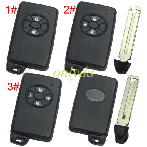 For Toyota  remote key shell with Black Round Button with key blade with badge , pls choose button model