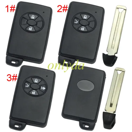 For Toyota  remote key shell with Black Round Button with key blade with badge , pls choose button model