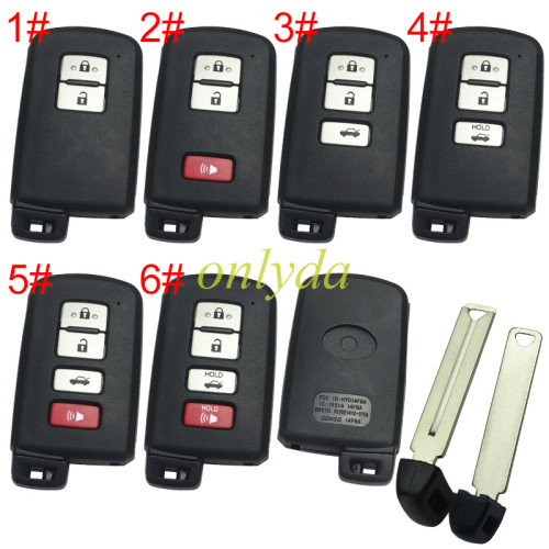For Toyota  remote key shell with blade with badge ,the button is square and white, pls choose button model