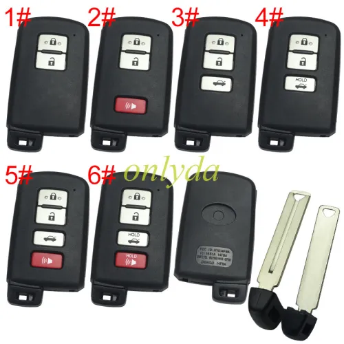For Toyota  remote key shell with blade with badge ,the button is square and white, pls choose button model