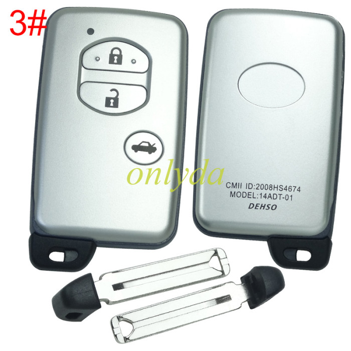 For Toyota  remote key shell with badge with blade , pls choose button model .