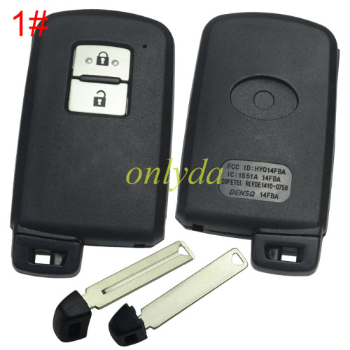 For Toyota  remote key shell with blade with badge ,the button is square and white, pls choose button model
